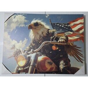 Bald Eagle Biker 5 Canvas Print 24x18 NEW Empire Art Direct